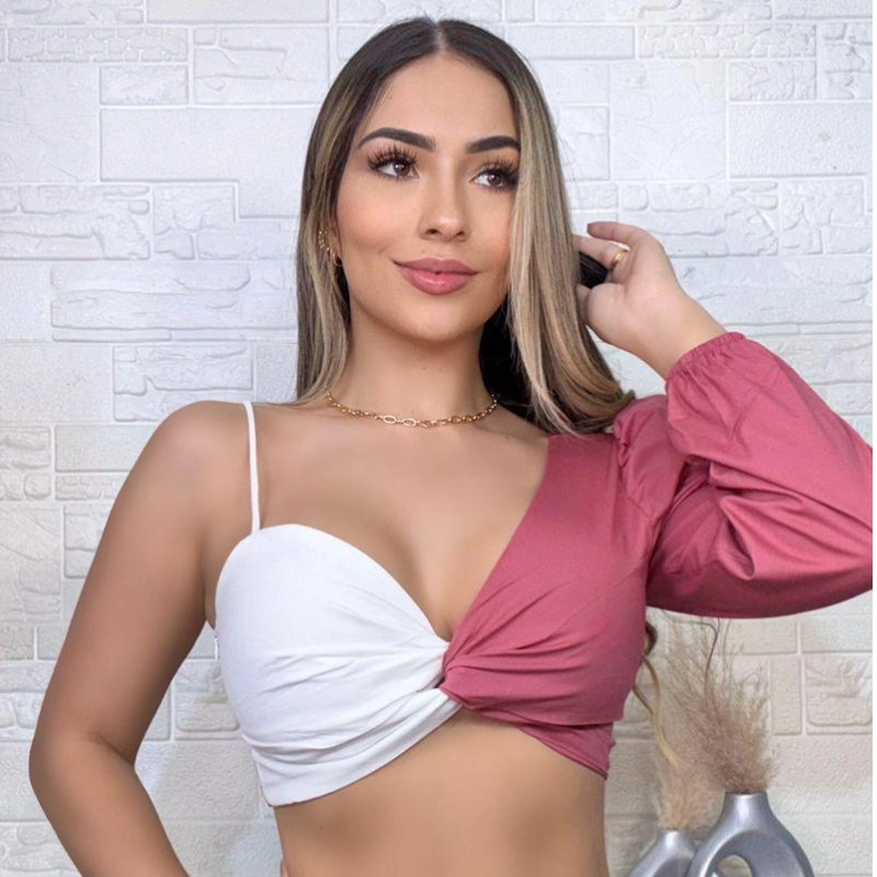 Blusa Rosada Marfil Crop